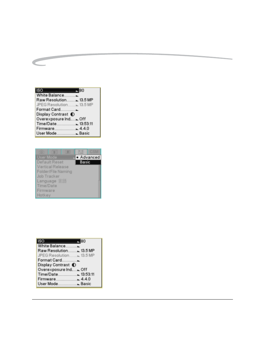 Setting basic mode, Accessing functions using the basic menu | Kodak DCS Pro 14n User Manual | Page 56 / 230