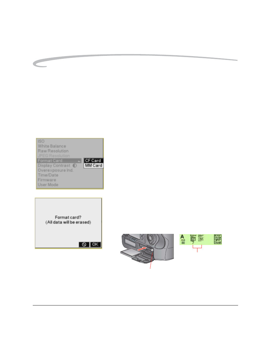 Formatting a card, Formatting a card -14 | Kodak DCS Pro 14n User Manual | Page 62 / 230