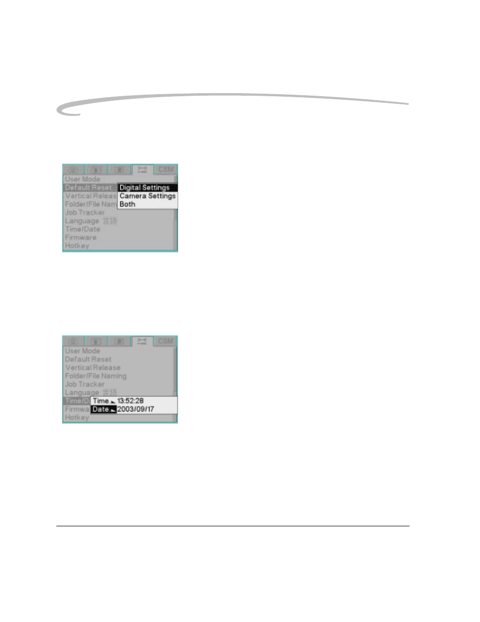 Resetting defaults, Time and date, Resetting defaults -12 time and date -12 | Kodak DCS Pro 14n User Manual | Page 80 / 230