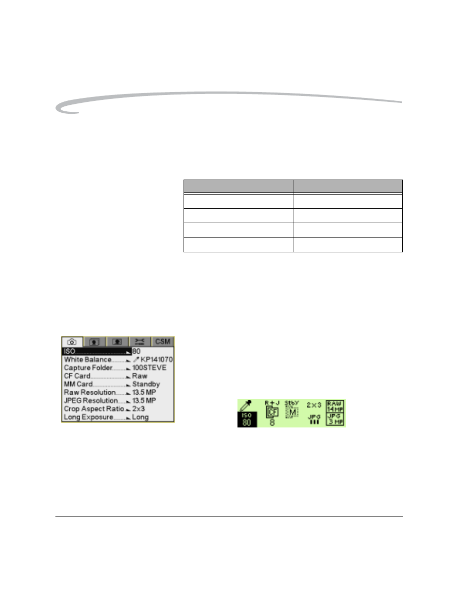 Setting iso using the image lcd, Iso -20, Setting iso using the image lcd -20 | Kodak DCS Pro 14n User Manual | Page 88 / 230