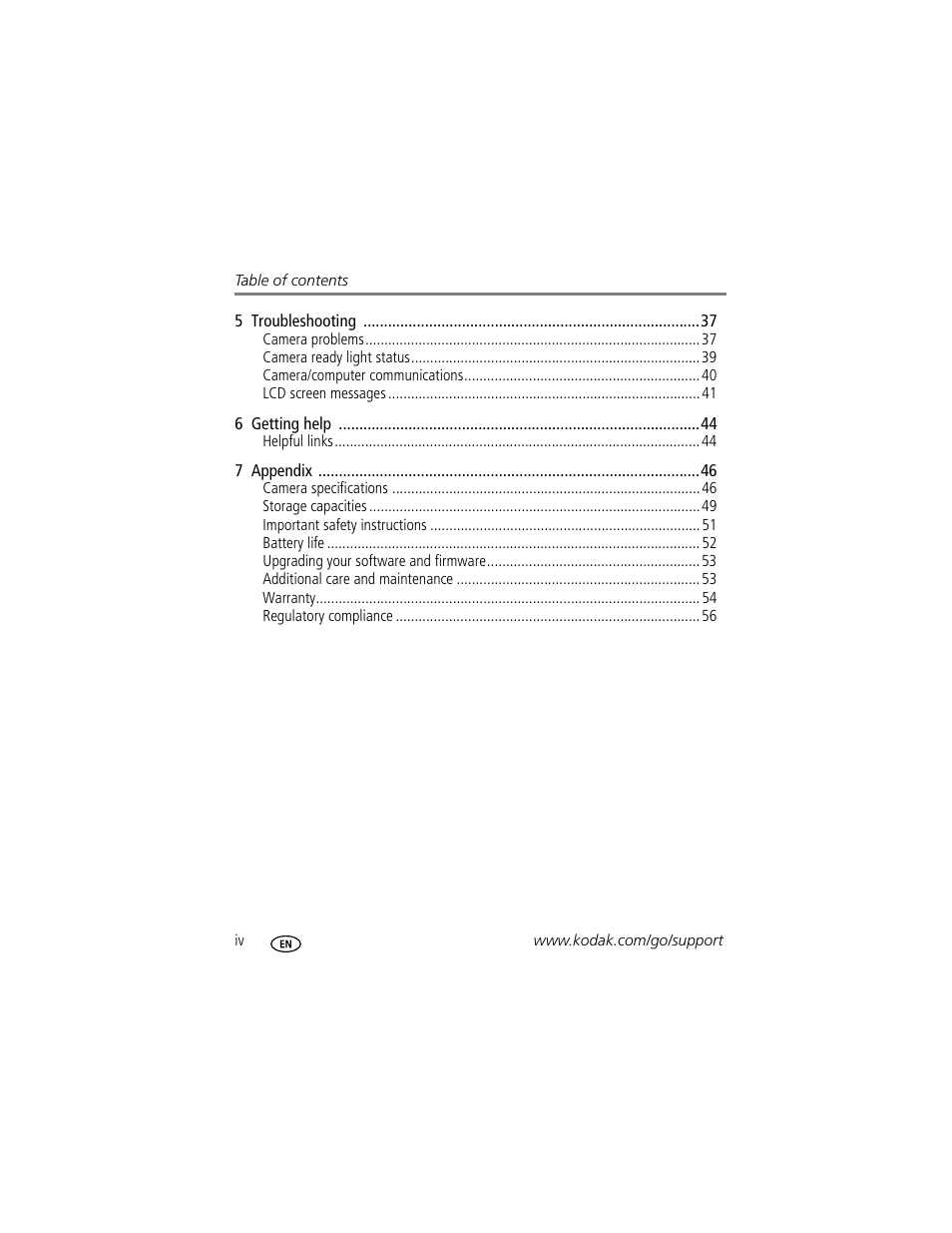 Kodak EASYSHARE C633 User Manual | Page 6 / 69