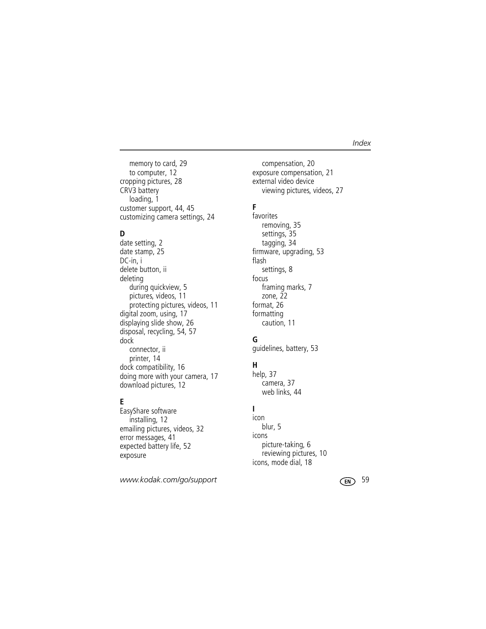 Kodak EASYSHARE C633 User Manual | Page 65 / 69