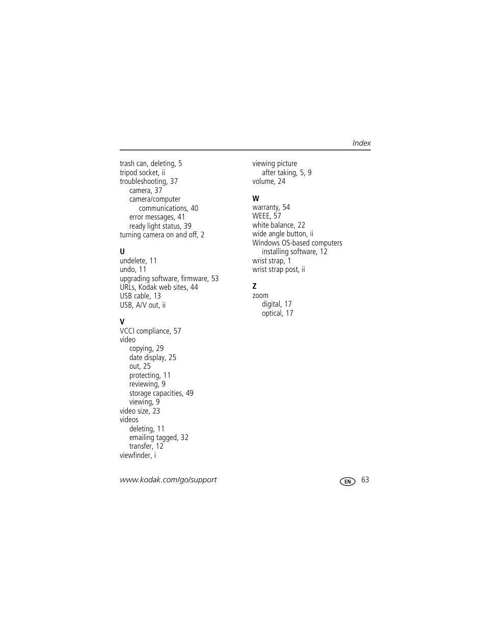 Kodak EASYSHARE C633 User Manual | Page 69 / 69