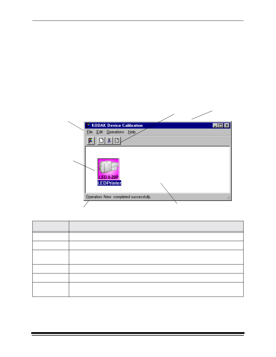 Kodak device calibration software, Application window definitions | Kodak RP 50 2J0686 User Manual | Page 138 / 198