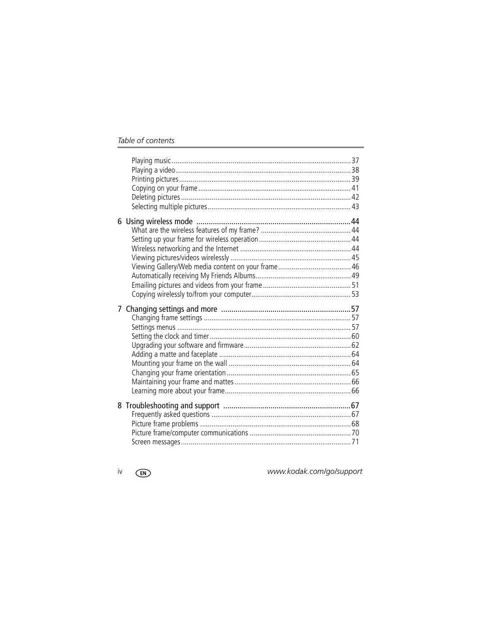 Kodak EASYSHARE W820 User Manual | Page 6 / 92