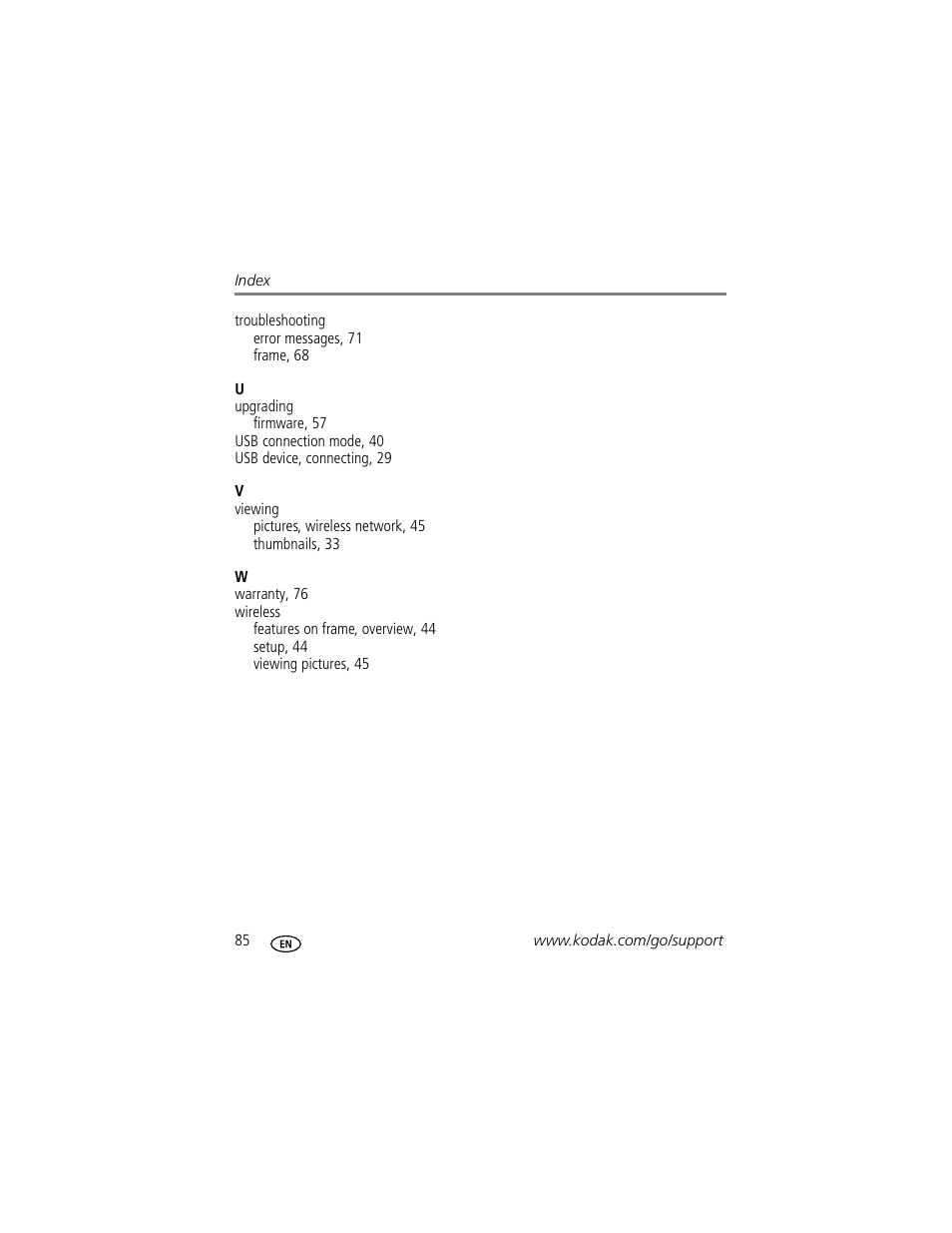 Kodak EASYSHARE W820 User Manual | Page 92 / 92