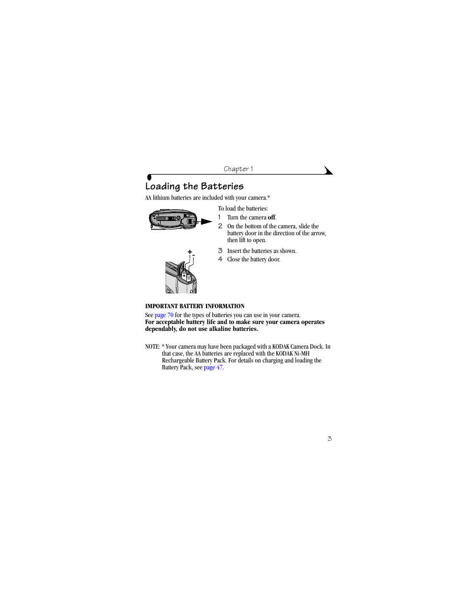 Loading the batteries | Kodak DX3500 User Manual | Page 11 / 92