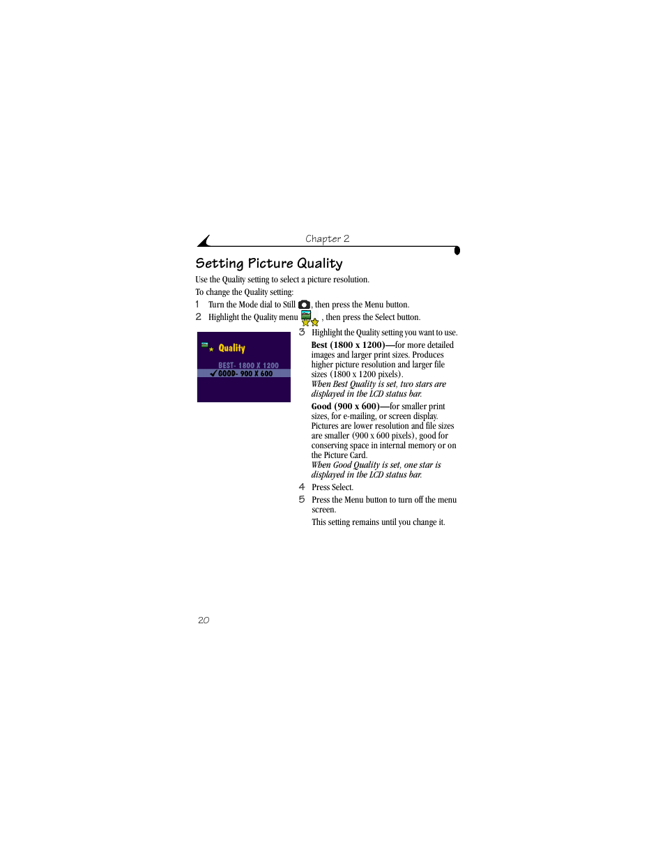 Setting picture quality | Kodak DX3500 User Manual | Page 28 / 92