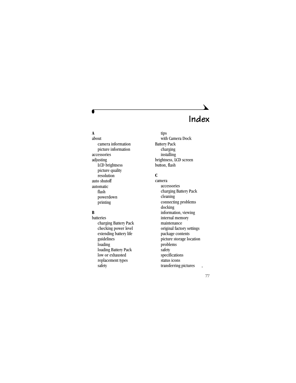 Index | Kodak DX3500 User Manual | Page 85 / 92