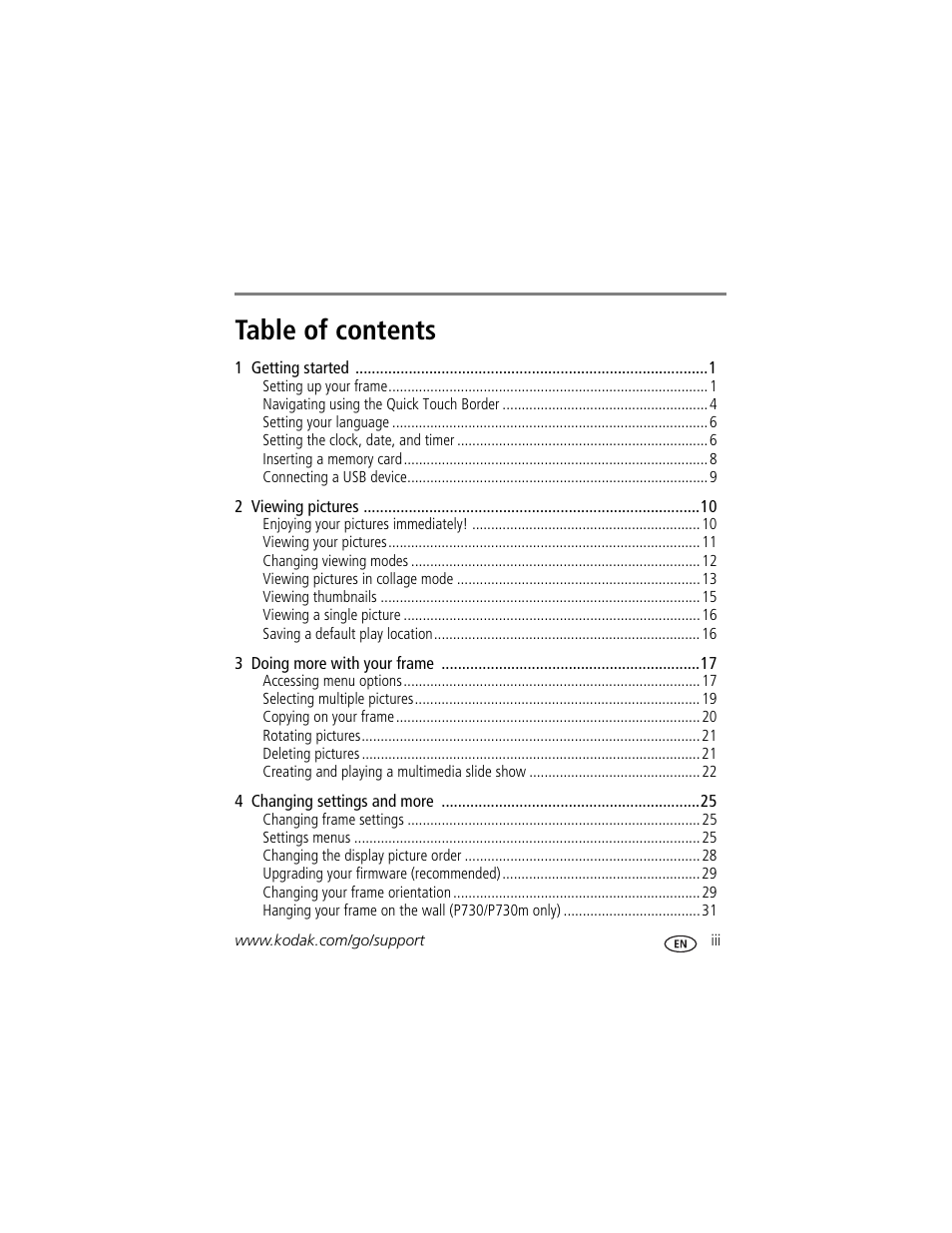 Kodak P730M User Manual | Page 5 / 52