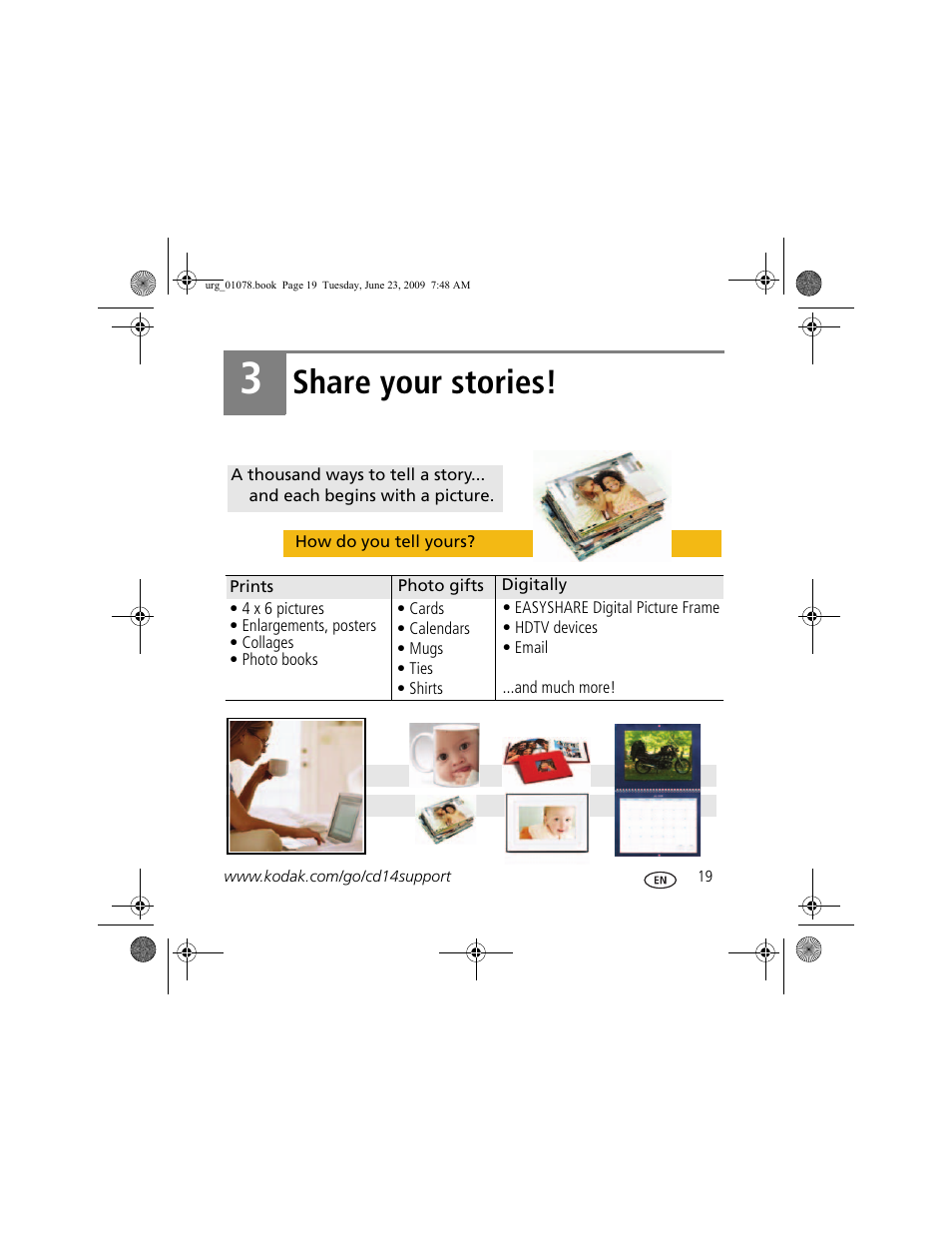 Share your stories | Kodak EASYSHARE CD14 User Manual | Page 19 / 26