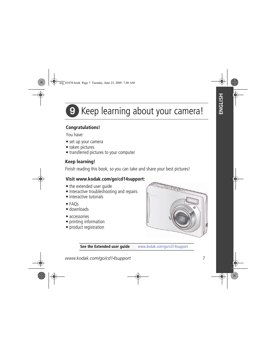 Keep learning about your camera | Kodak EASYSHARE CD14 User Manual | Page 7 / 26