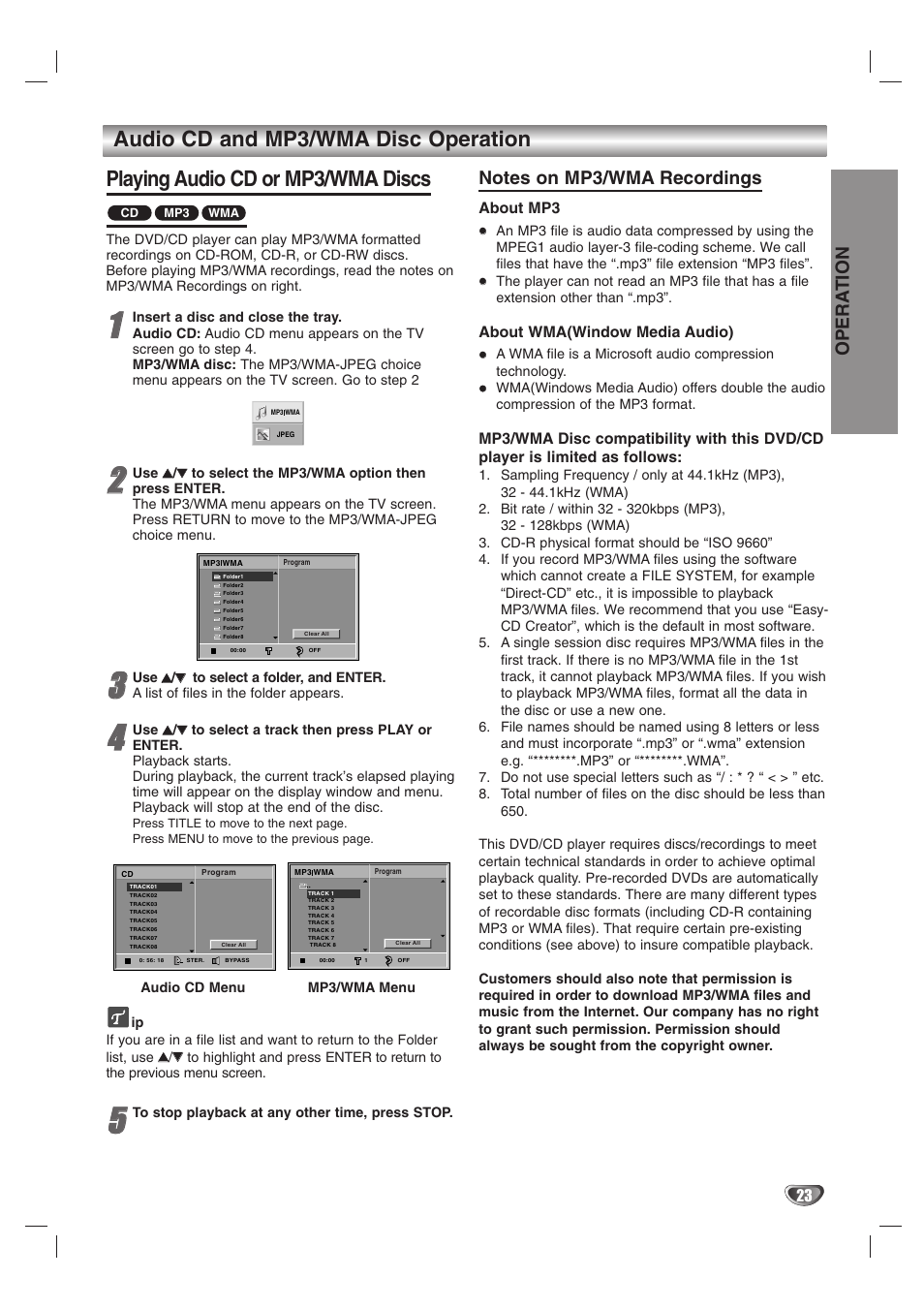 Opera tion | Kodak DVT412 User Manual | Page 23 / 36