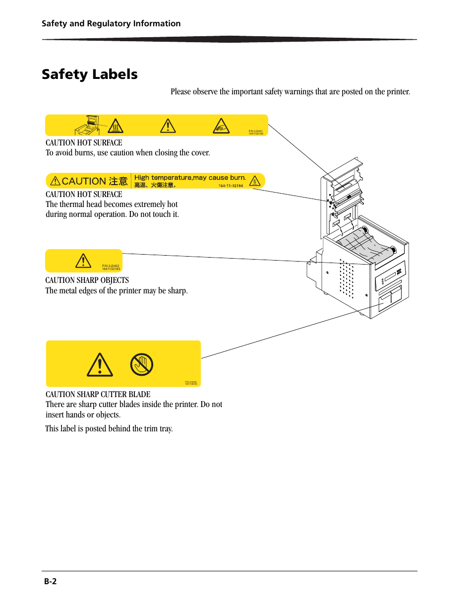 Safety labels | Kodak 6805 User Manual | Page 50 / 56