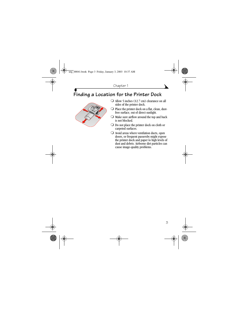 Finding a location for the printer dock | Kodak 6000 User Manual | Page 13 / 76