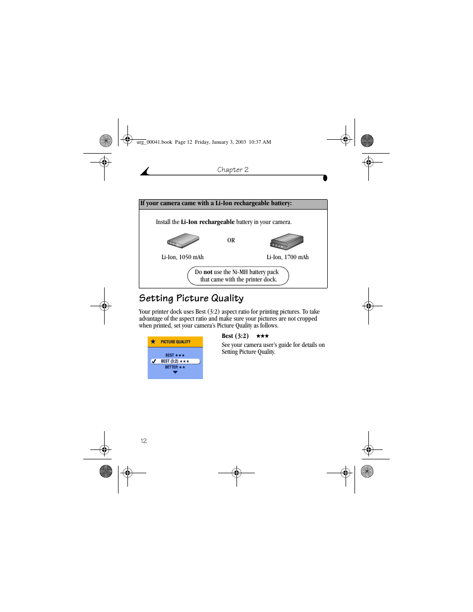 Setting picture quality | Kodak 6000 User Manual | Page 22 / 76