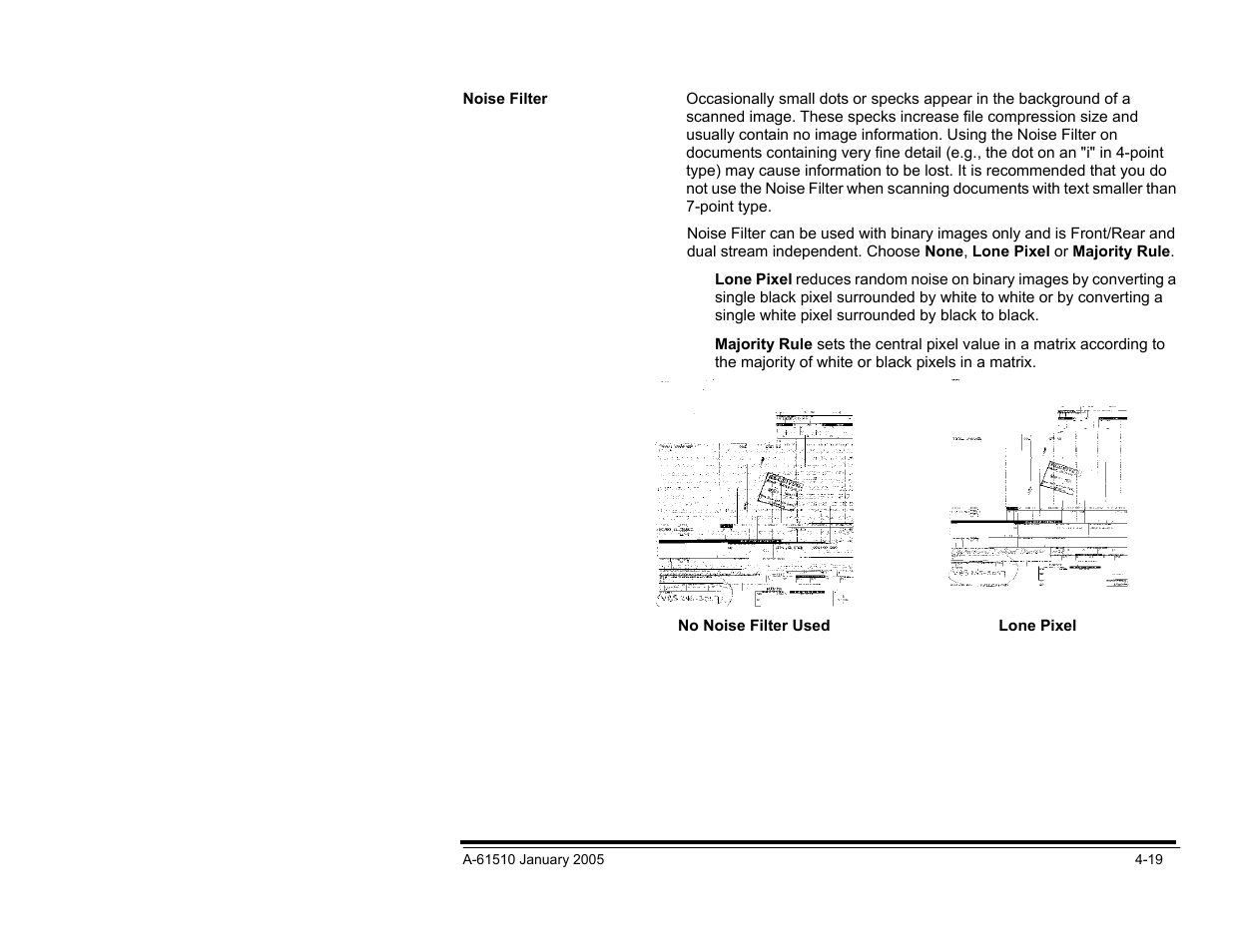 Noise filter | Kodak i800 Series User Manual | Page 100 / 123