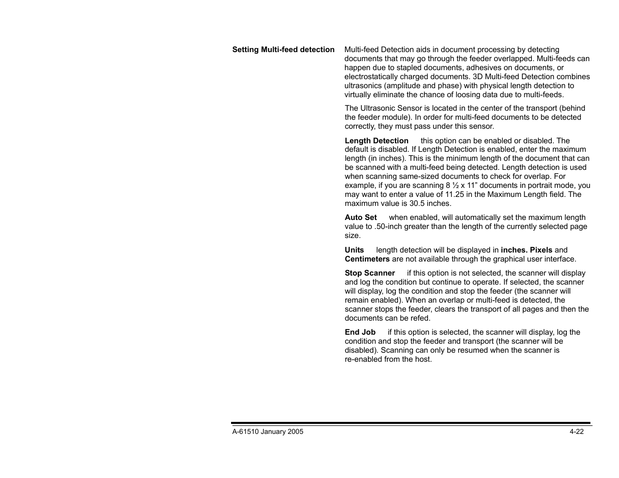 Setting multi-feed detection | Kodak i800 Series User Manual | Page 103 / 123