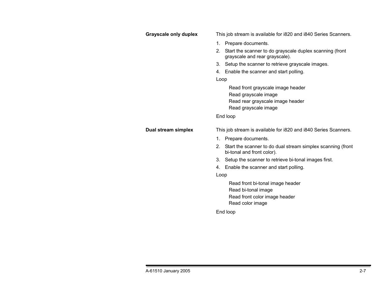 Grayscale only duplex, Dual stream simplex | Kodak i800 Series User Manual | Page 13 / 123