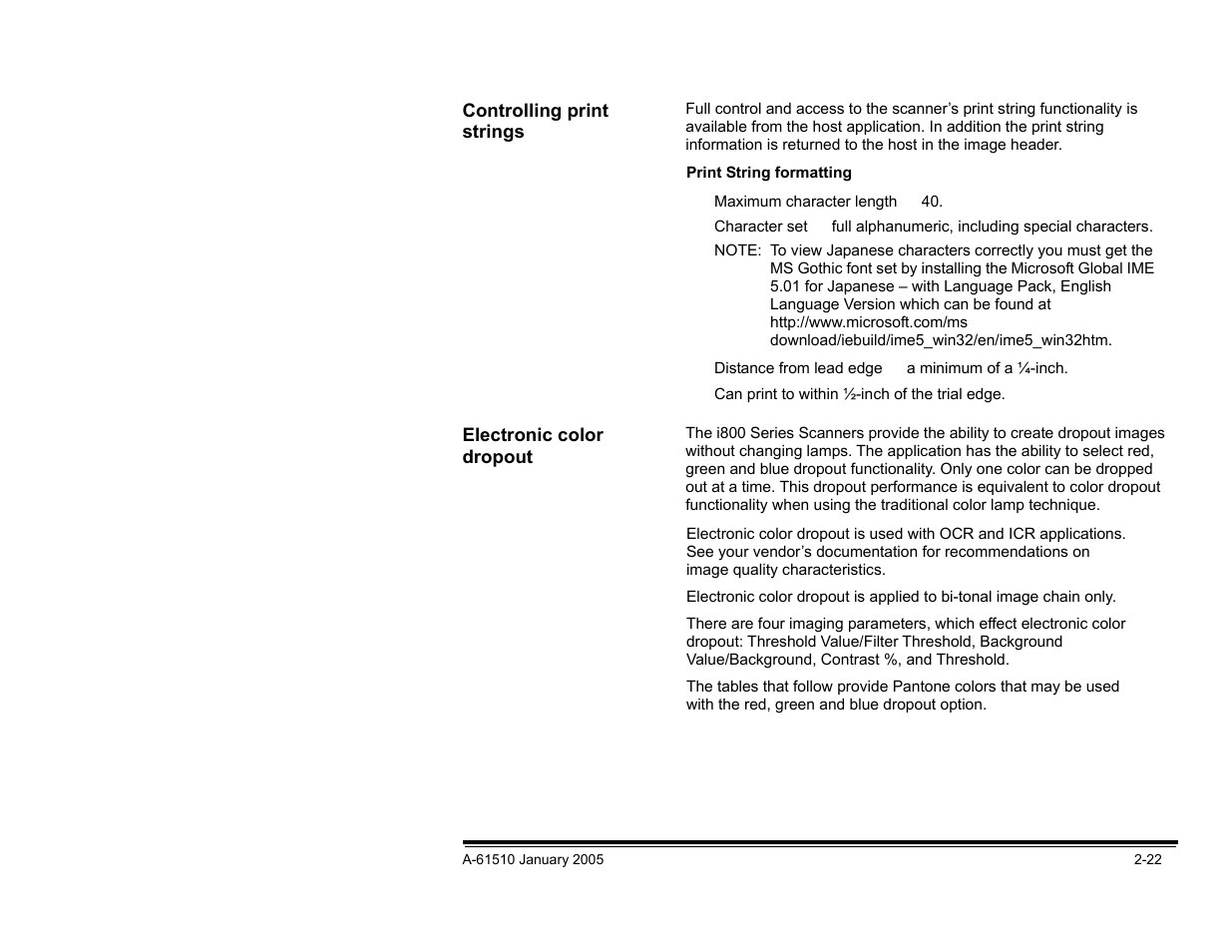Controlling print strings, Electronic color dropout | Kodak i800 Series User Manual | Page 28 / 123