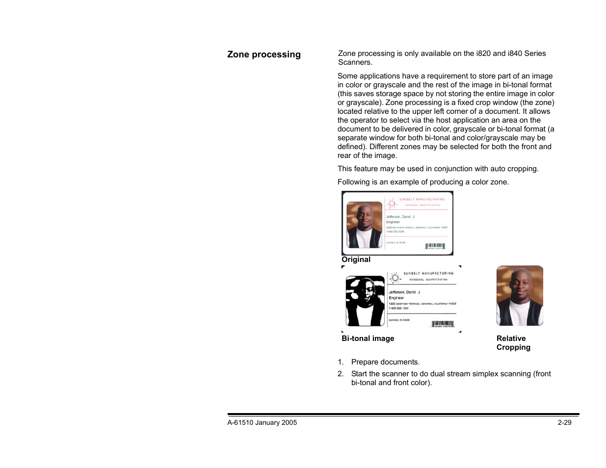 Zone processing | Kodak i800 Series User Manual | Page 35 / 123