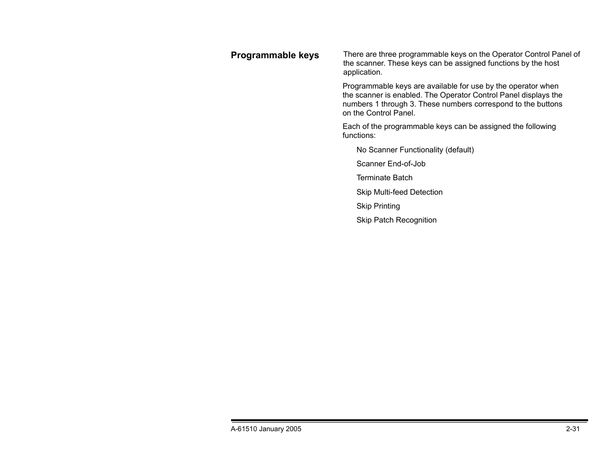 Programmable keys | Kodak i800 Series User Manual | Page 37 / 123