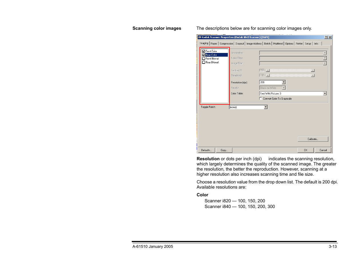 Scanning color images | Kodak i800 Series User Manual | Page 53 / 123