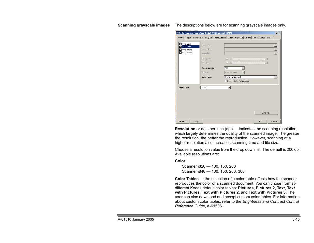 Scanning grayscale images | Kodak i800 Series User Manual | Page 55 / 123