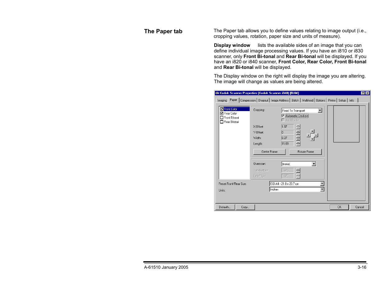 The paper tab | Kodak i800 Series User Manual | Page 56 / 123