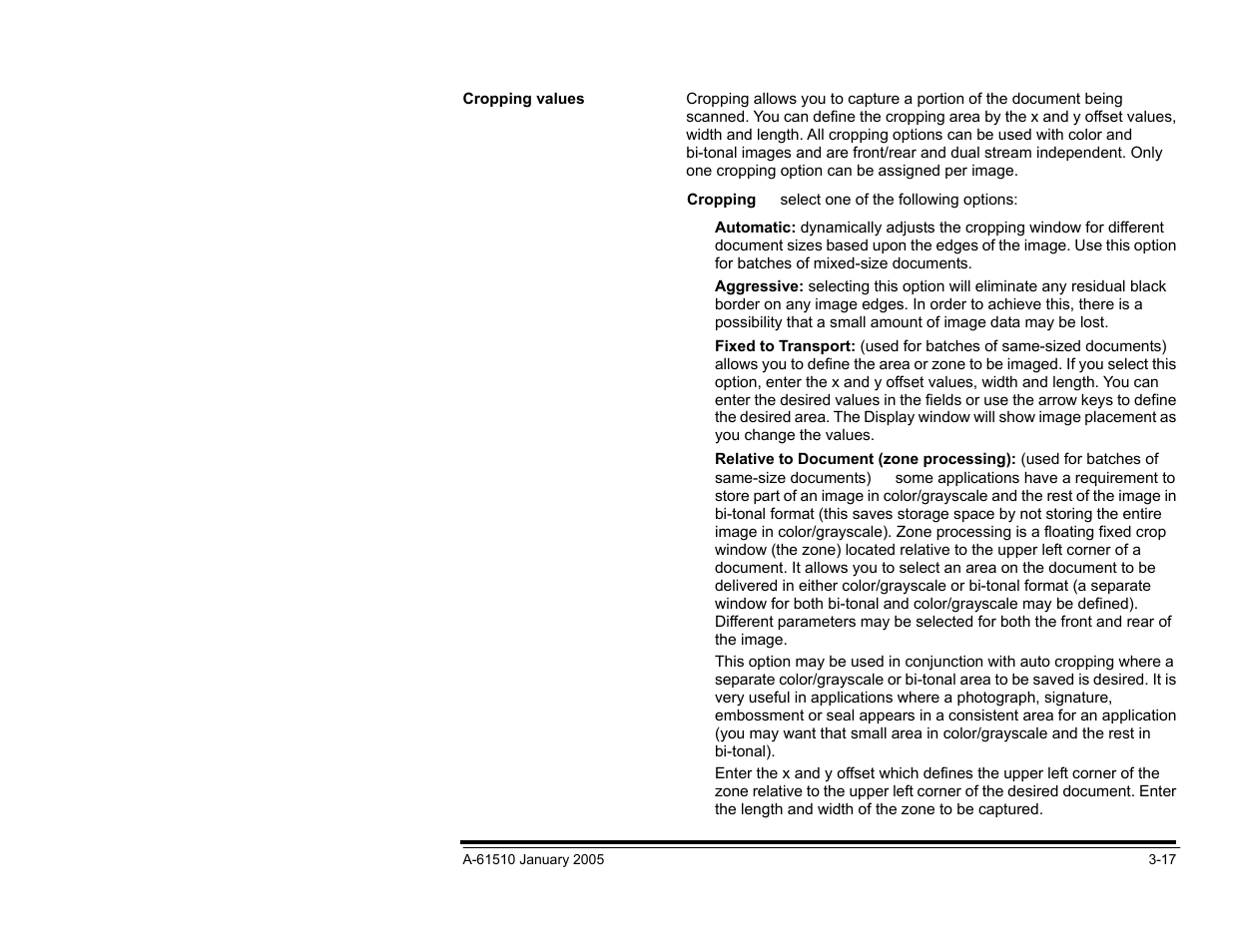 Cropping values | Kodak i800 Series User Manual | Page 57 / 123