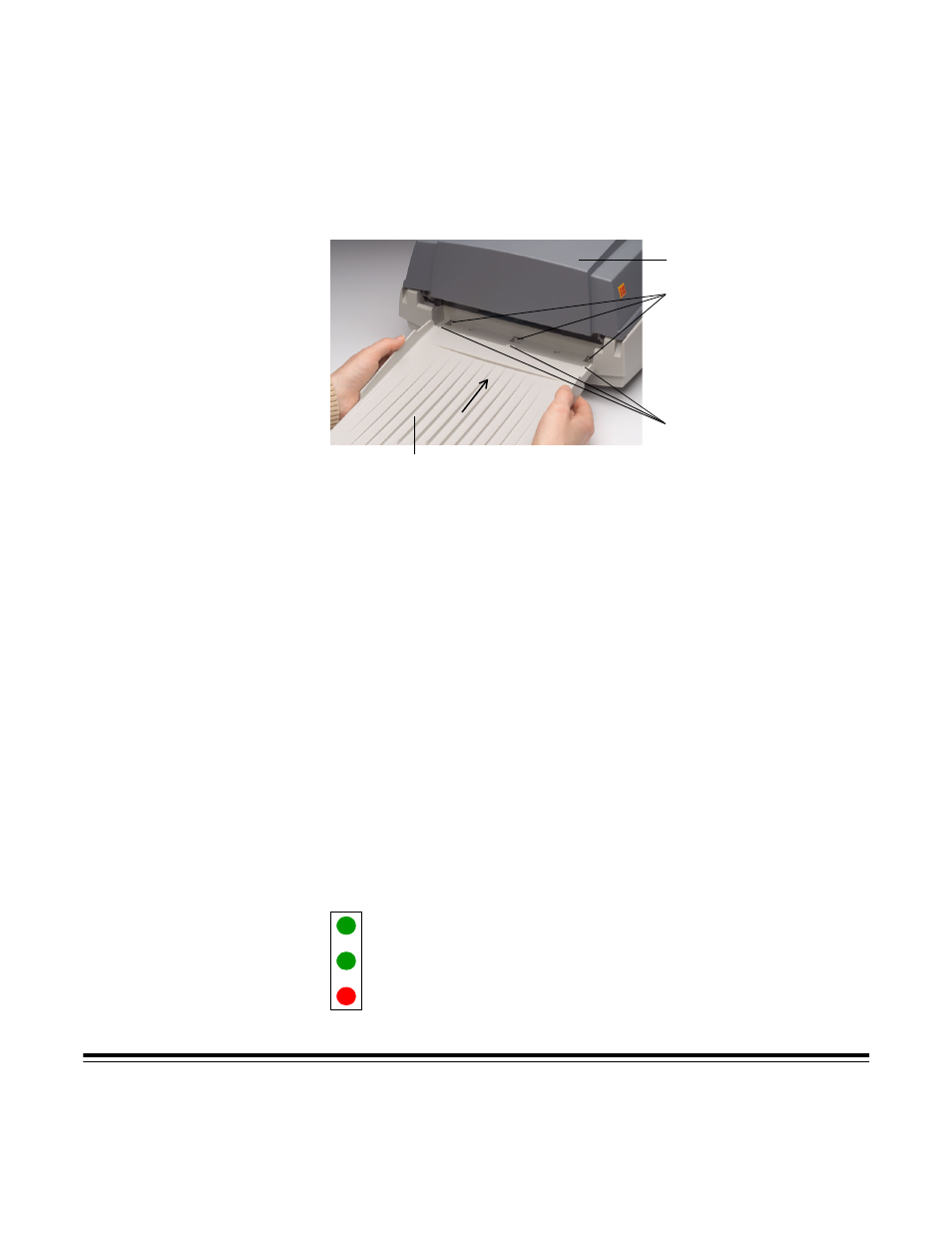 Output tray, Powering up the scanner, Turning on the scanner | Turning off the scanner, Indicator lights | Kodak A-61195 User Manual | Page 16 / 42