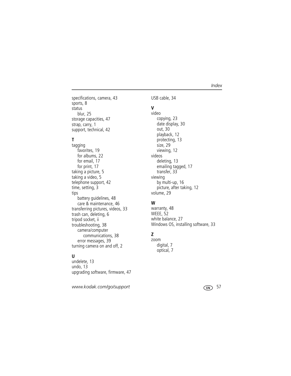 Kodak EASYSHARE C763 User Manual | Page 63 / 63