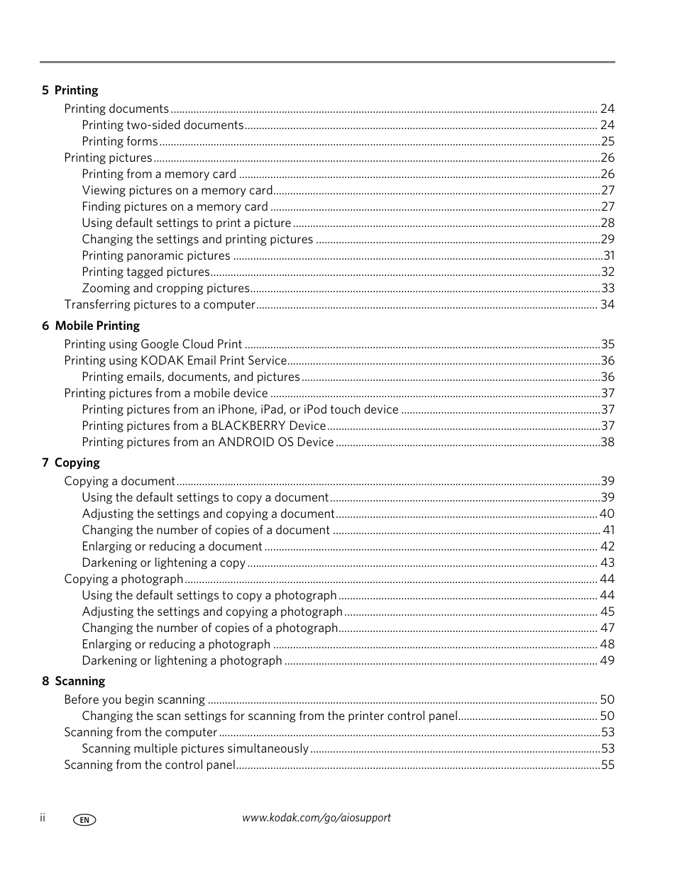 Kodak ESP C315 User Manual | Page 4 / 95