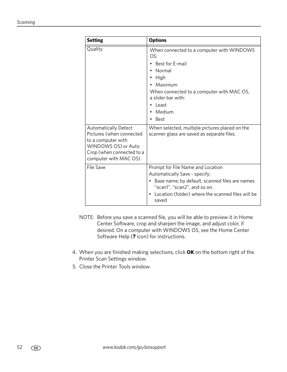 Kodak ESP C315 User Manual | Page 58 / 95