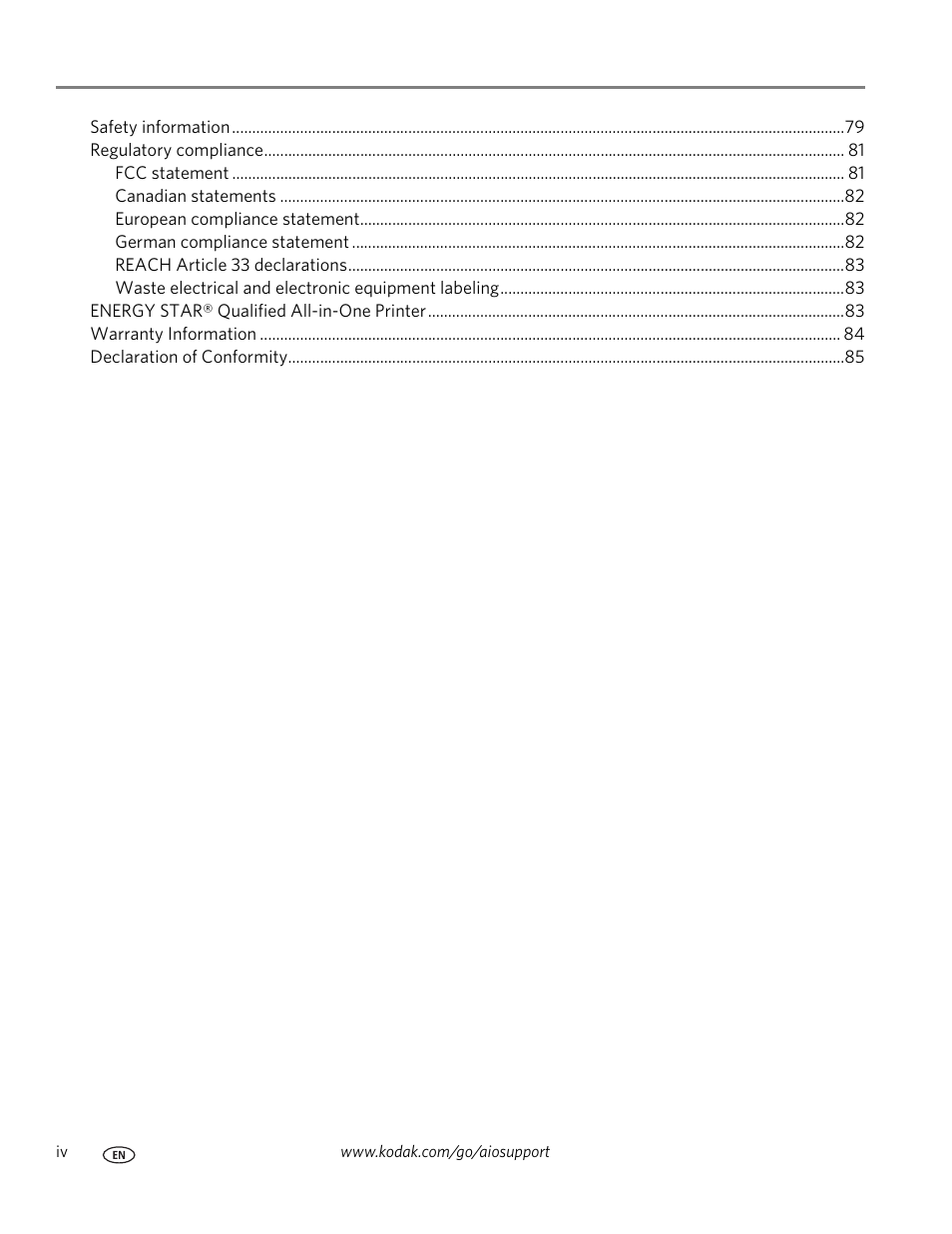 Kodak ESP C315 User Manual | Page 6 / 95