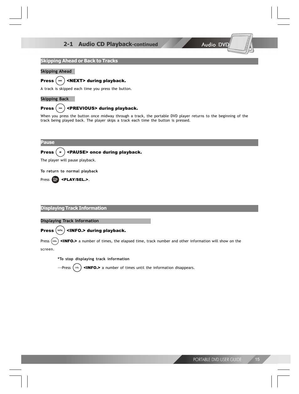 1 audio cd playback | Kodak 82-184-00170 User Manual | Page 15 / 80