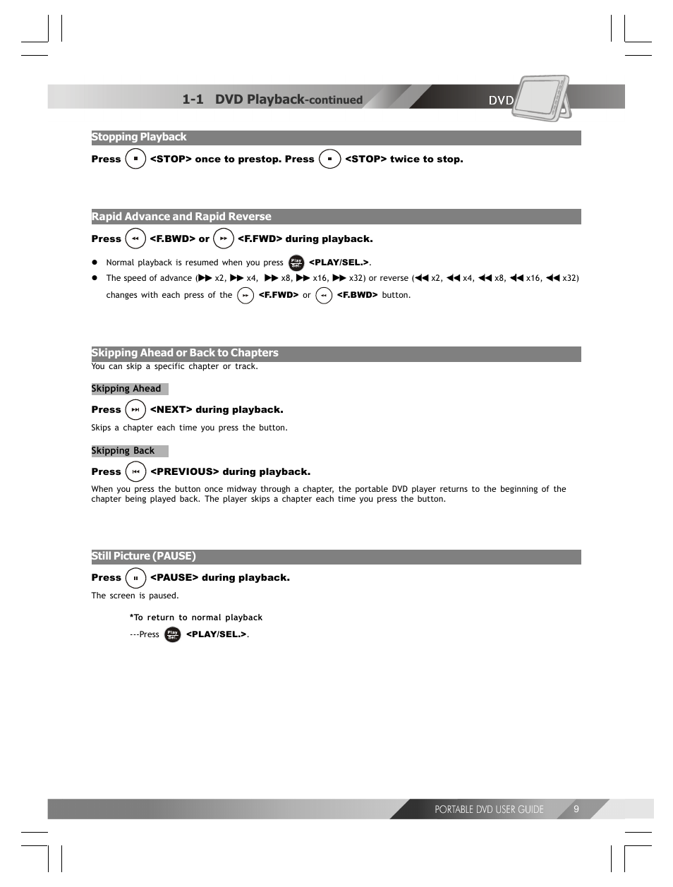 1 dvd playback | Kodak 82-184-00170 User Manual | Page 9 / 80