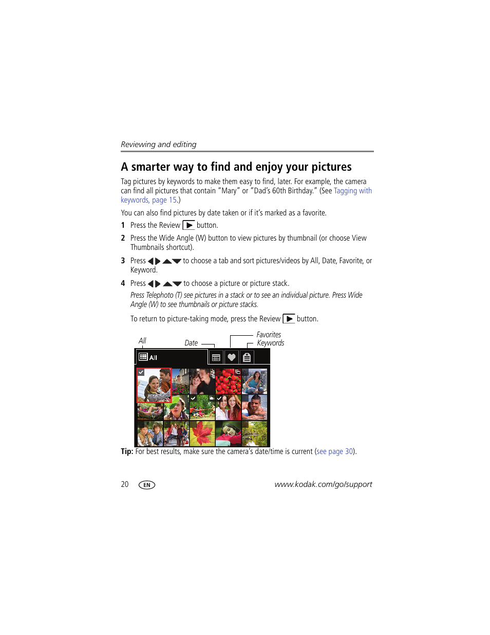 A smarter way to find and enjoy your pictures | Kodak EASYSHARE C1505 User Manual | Page 26 / 60