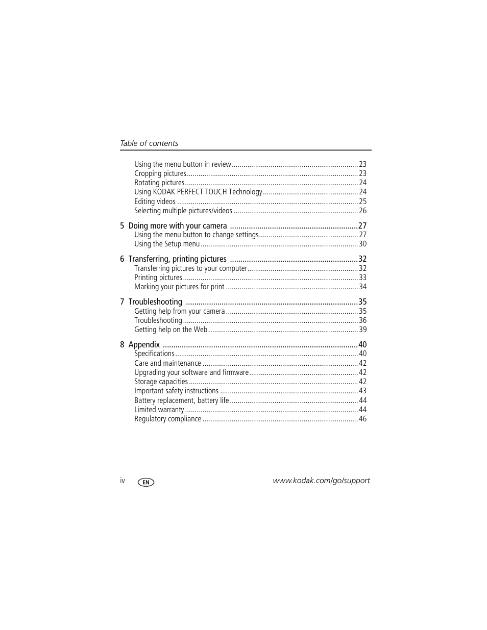 Kodak EASYSHARE C1505 User Manual | Page 6 / 60