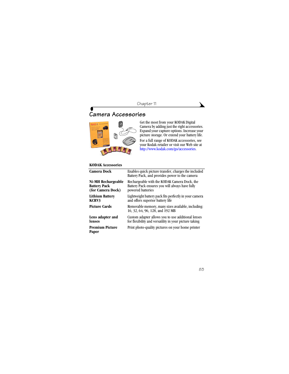 Camera accessories | Kodak DX3600 User Manual | Page 91 / 106
