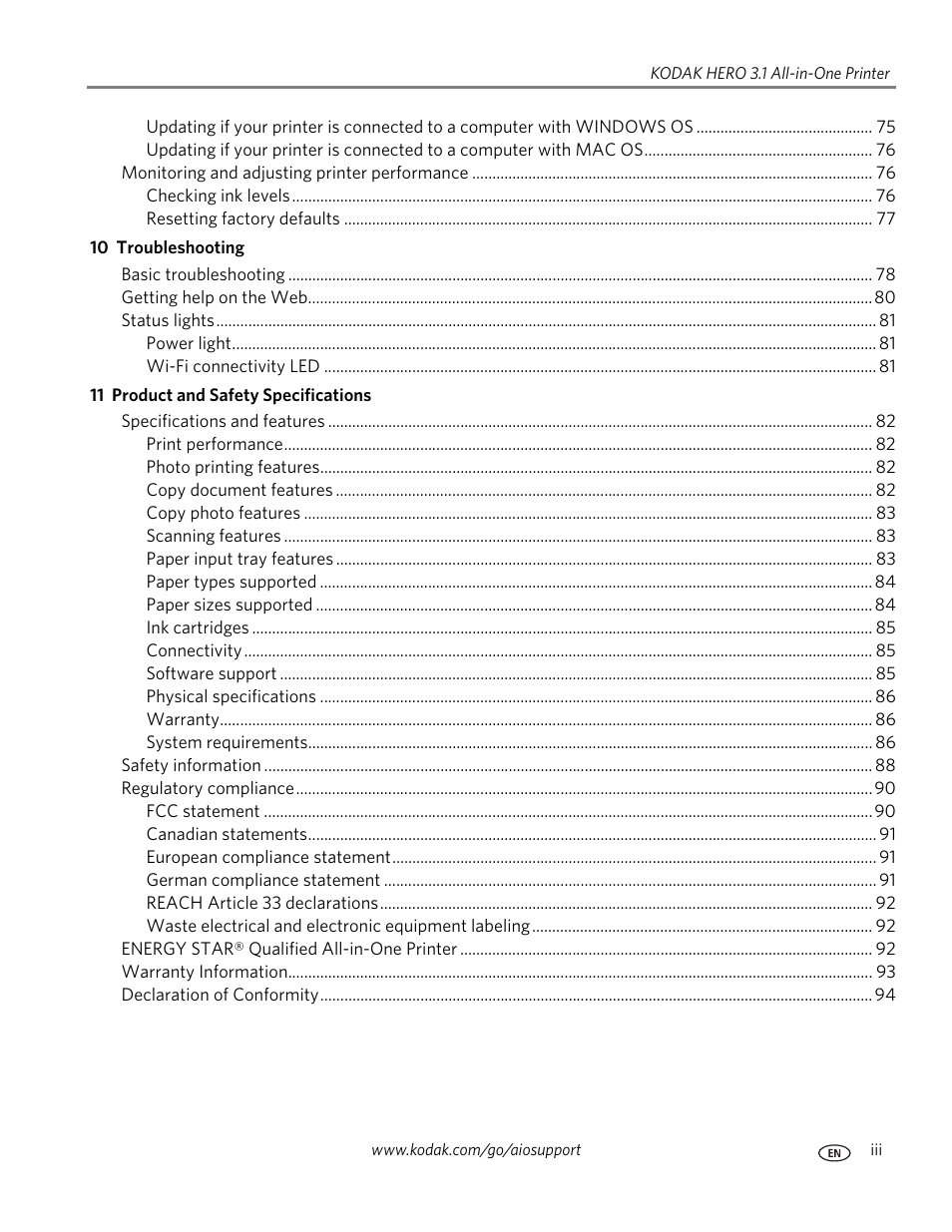 Kodak HERO 3.1 User Manual | Page 5 / 100