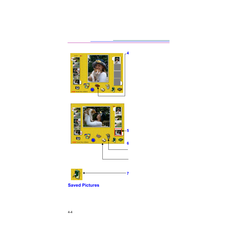 Saved pictures -4 | Kodak DC25 User Manual | Page 34 / 47