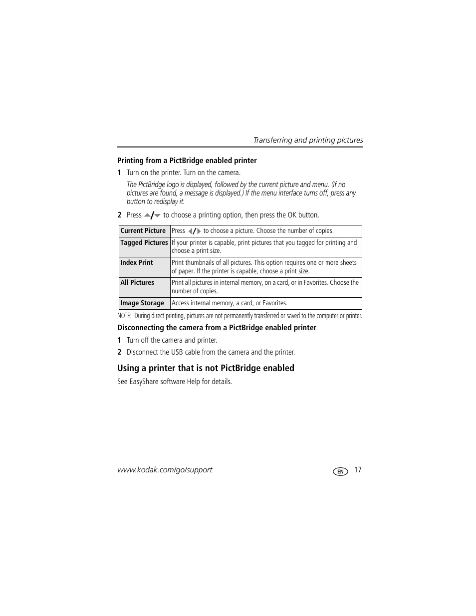Using a printer that is not pictbridge enabled | Kodak C875 User Manual | Page 23 / 84