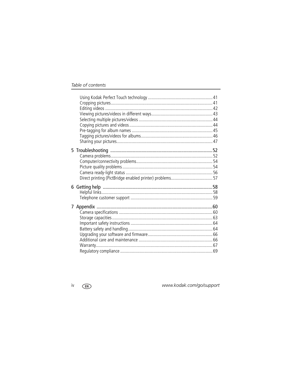 Kodak C875 User Manual | Page 6 / 84