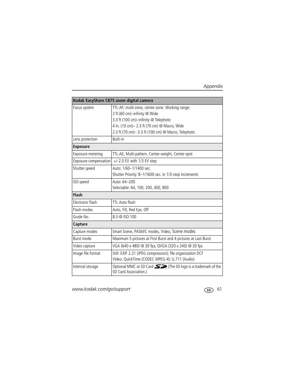 Kodak C875 User Manual | Page 67 / 84