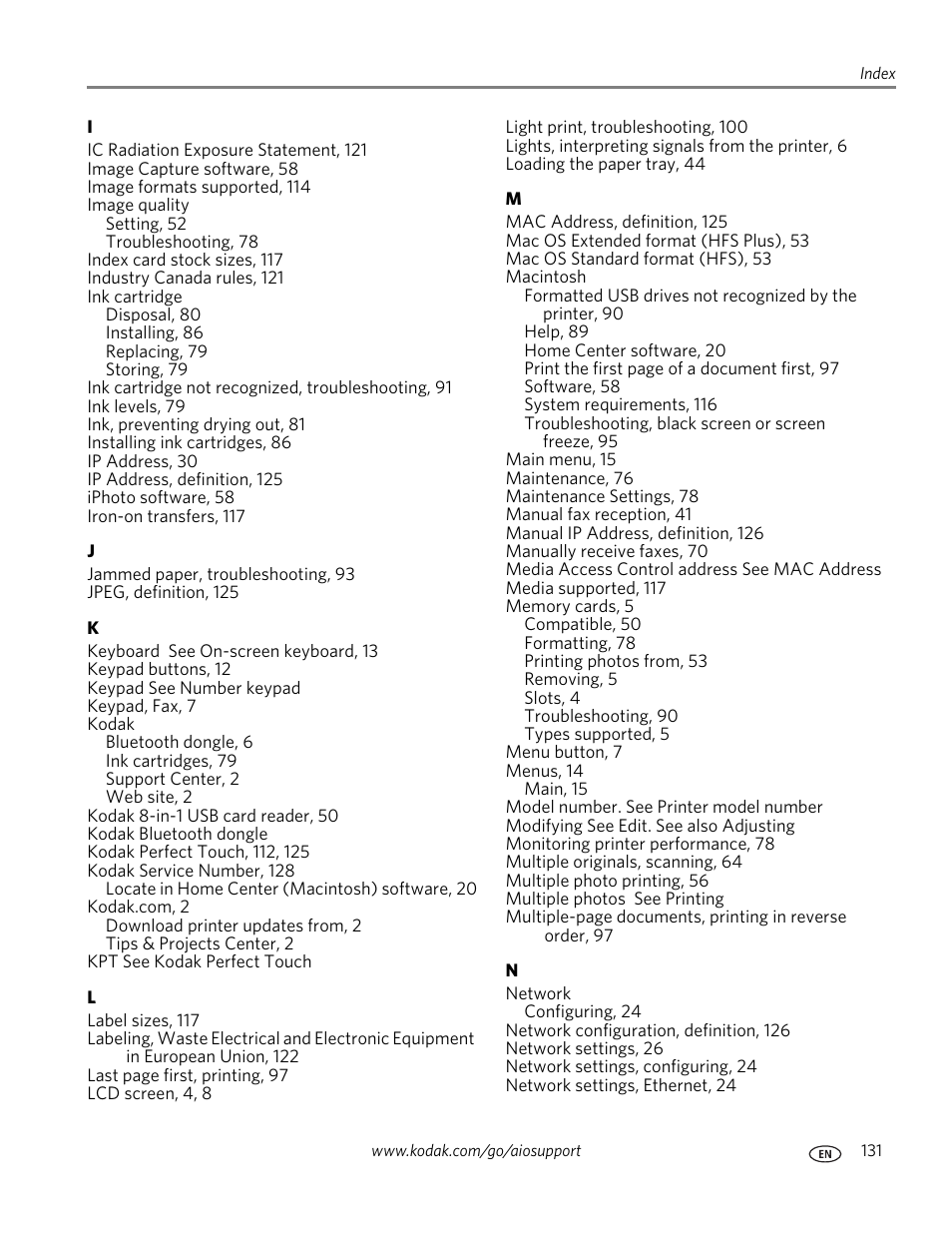 Kodak ESP 9 User Manual | Page 139 / 143