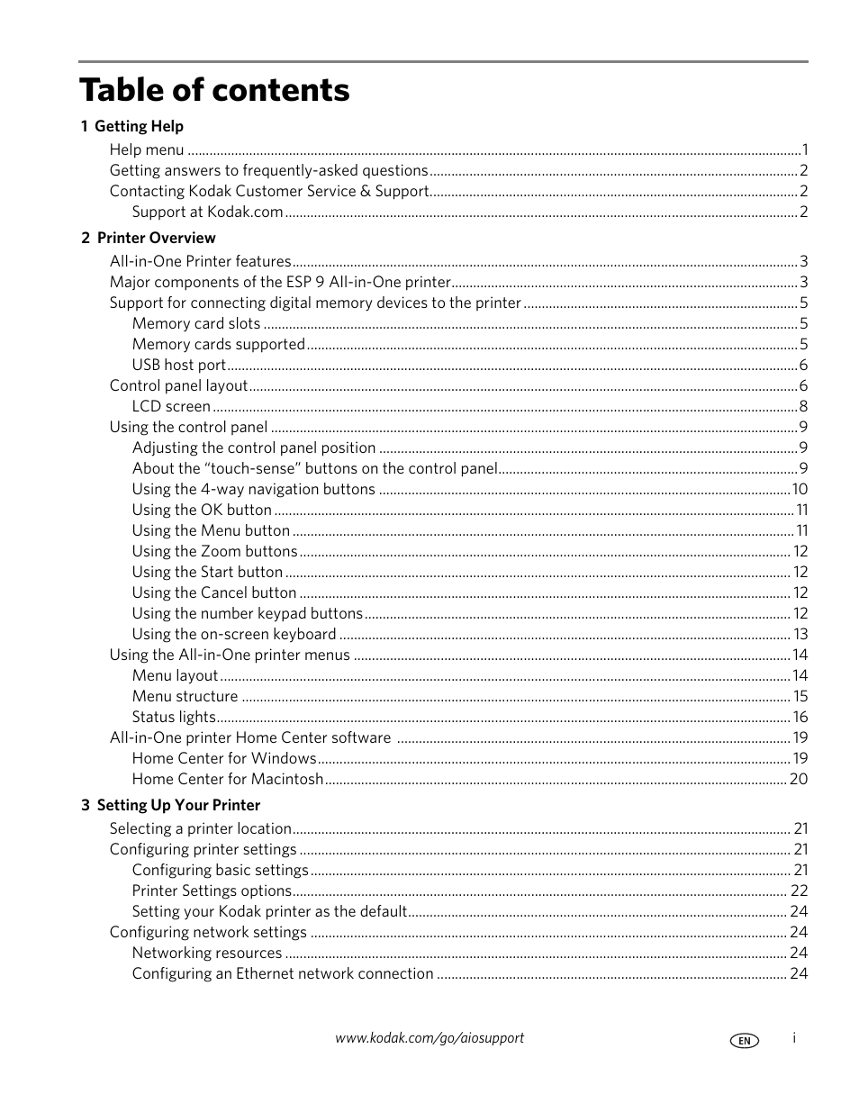 Kodak ESP 9 User Manual | Page 3 / 143