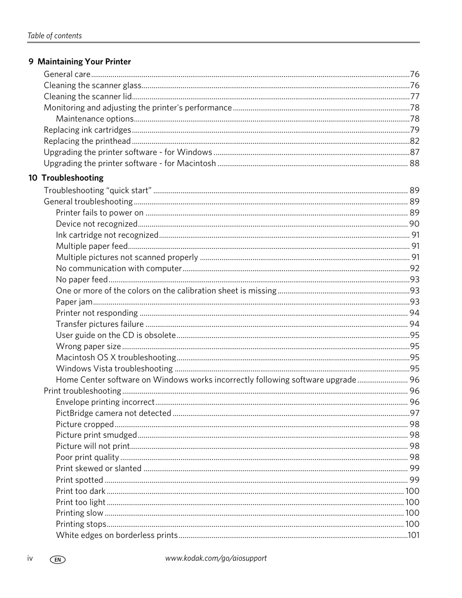 Kodak ESP 9 User Manual | Page 6 / 143