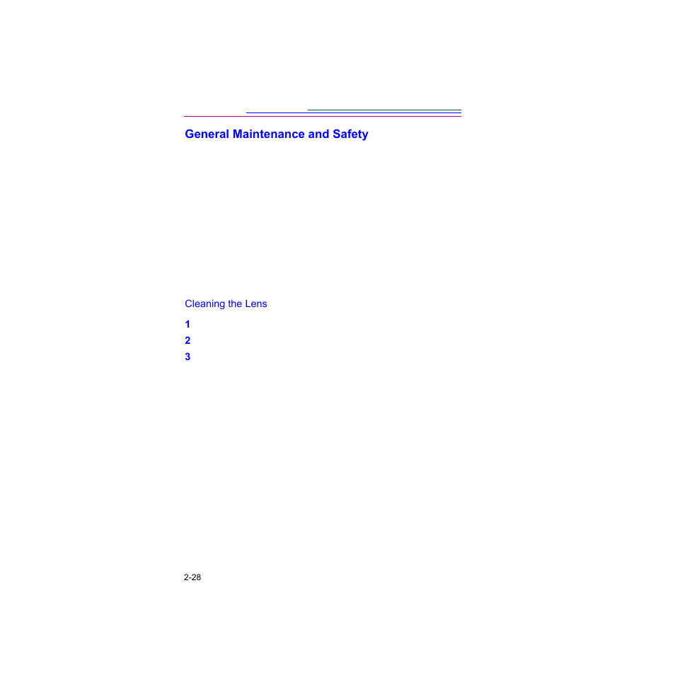 General maintenance and safety, Cleaning the lens, General maintenance and safety -28 | Kodak Digital Science DC120 User Manual | Page 38 / 117