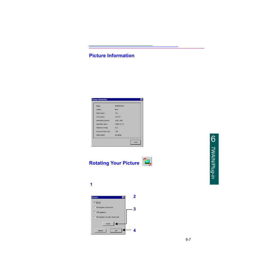 Picture information, Rotating your picture | Kodak Digital Science DC120 User Manual | Page 67 / 117